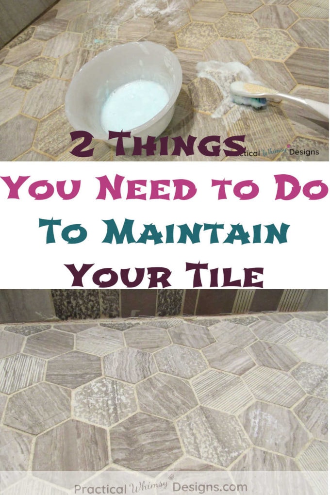 How to clean grout: pictures of clean and dirty tile grout.