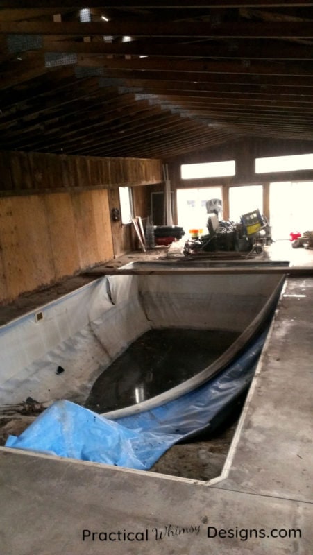 Broken indoor pool of our fixer upper