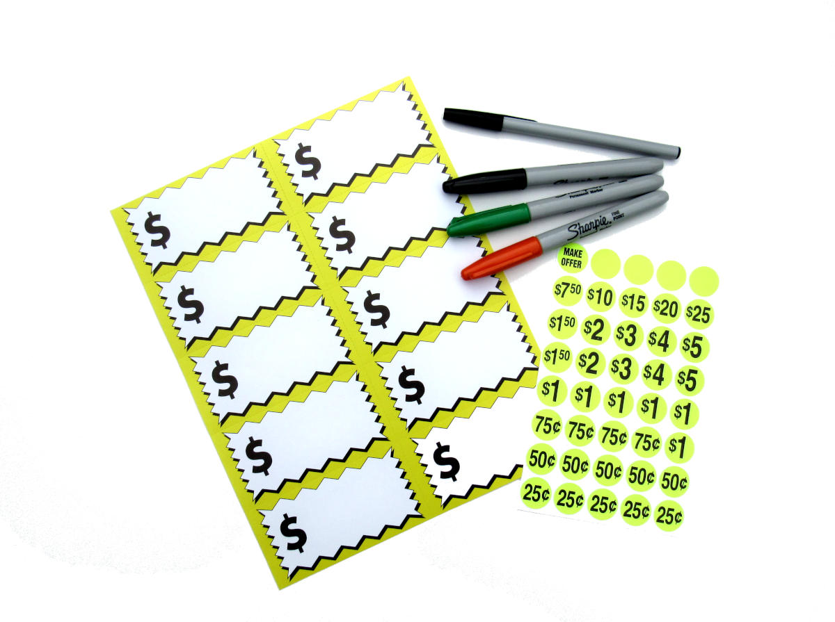 Price stickers with markers