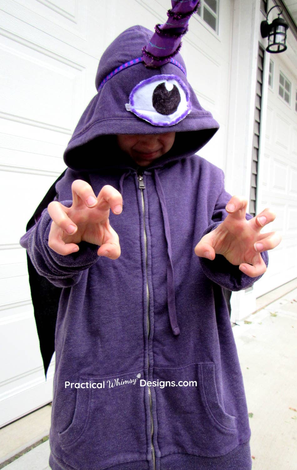 Flying purple people eater costume