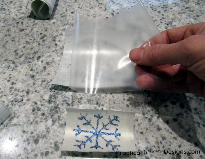 Contact paper on snowflake window decal