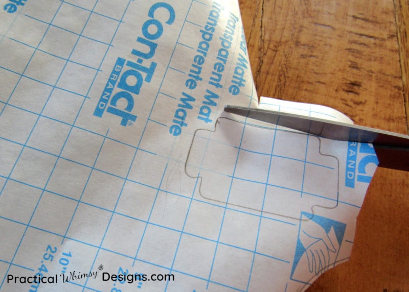 Cutting out contact paper label