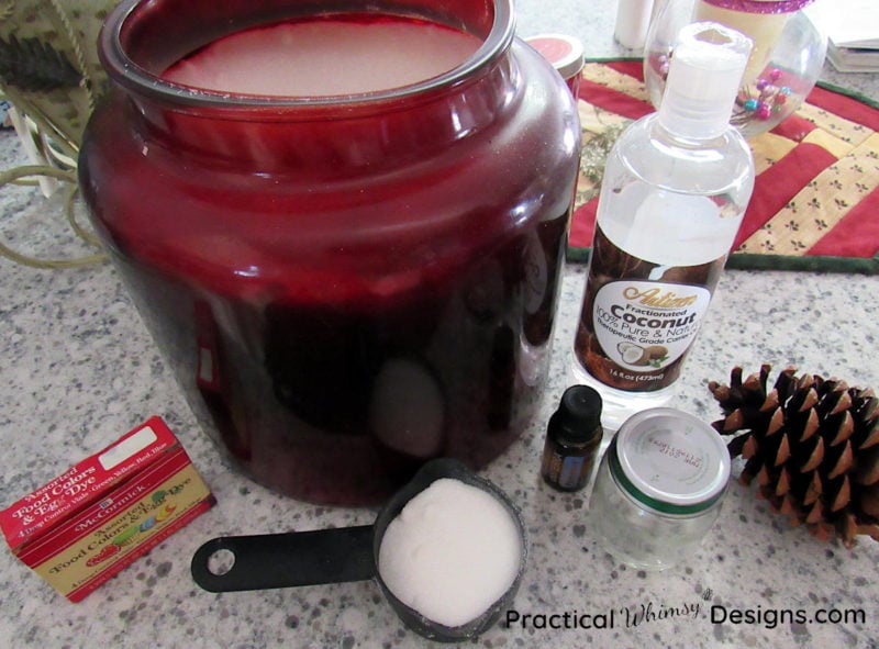 Peppermint sugar scrub supplies