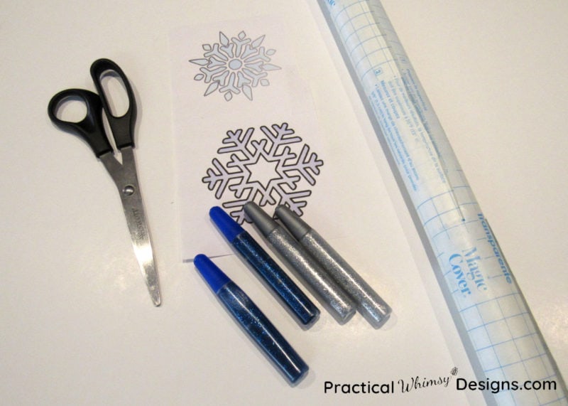 Supplies for making snowflake window decals