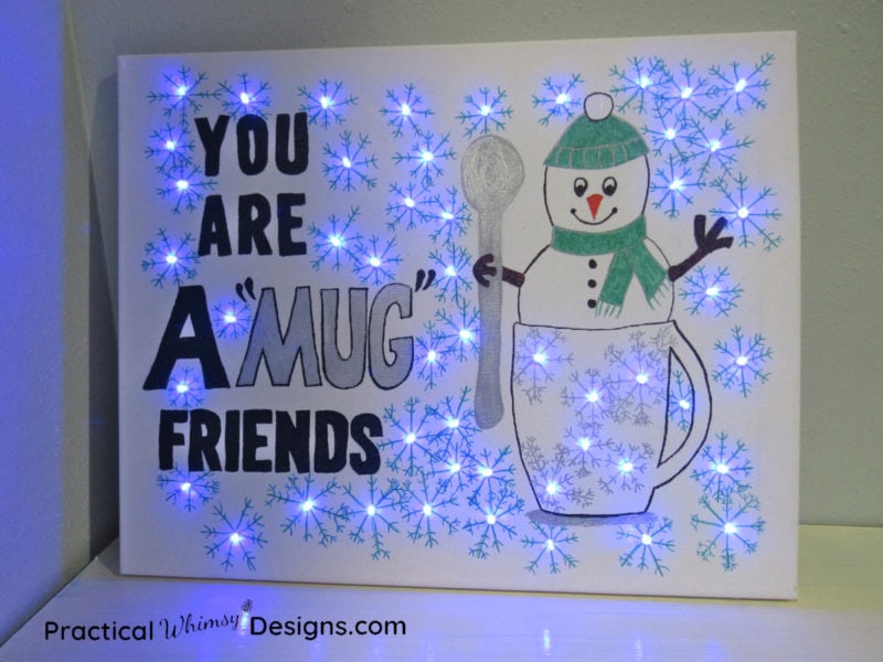 Snowman lighted canvas pictures