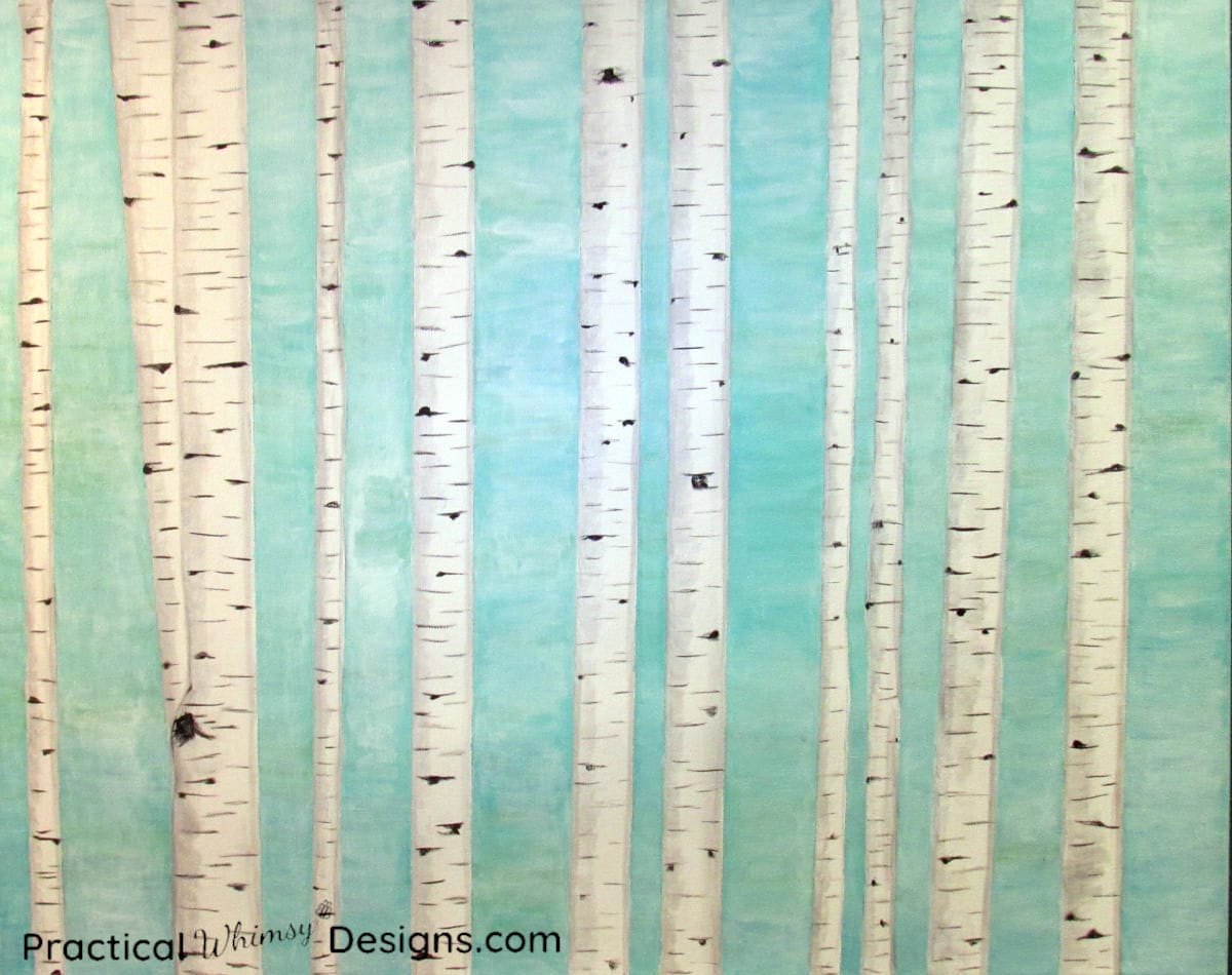 Birch Tree Painting on canvas