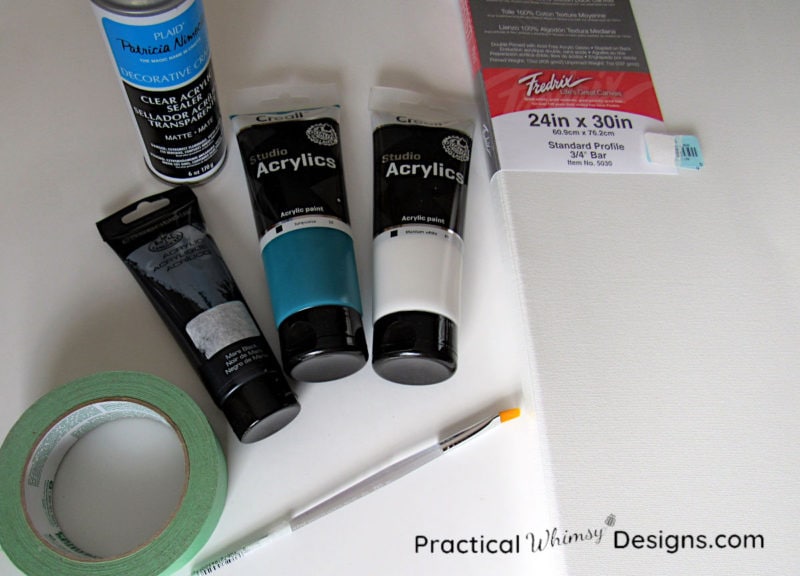 Supplies for birch tree painting