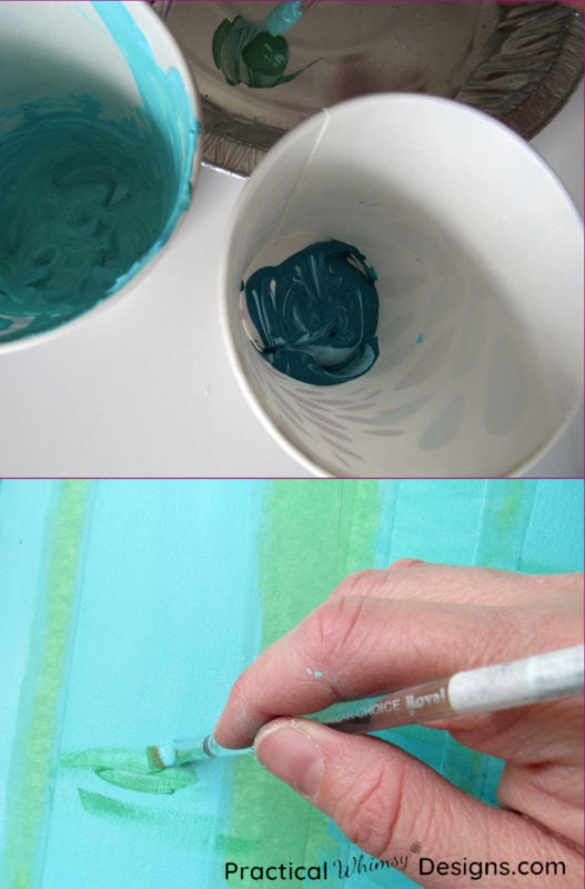 Blending paint colors on canvas