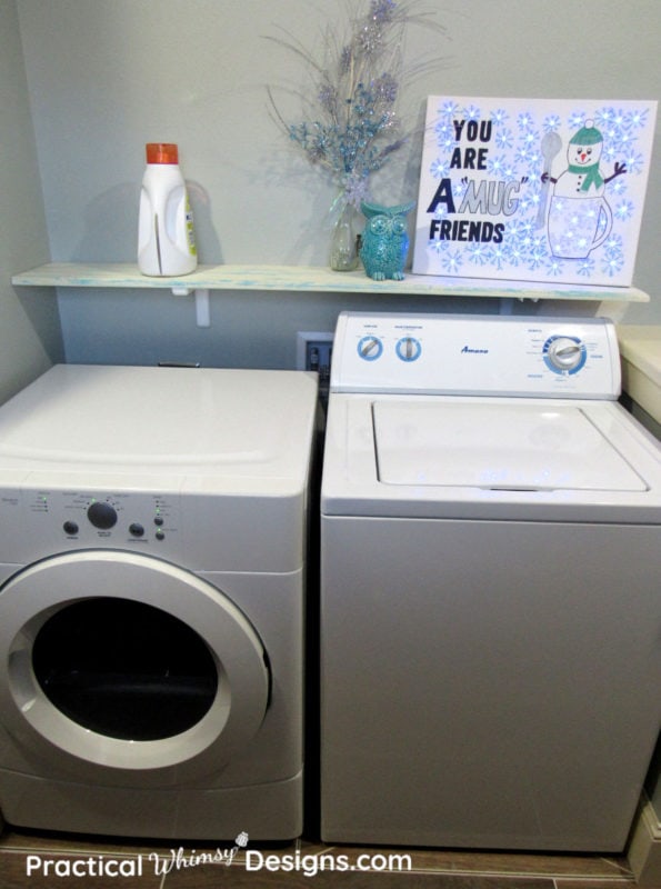Washer and Dryer with distress painted shelf