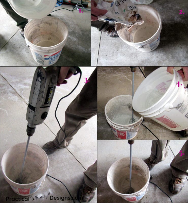 Steps on mixing mortar for tiling
