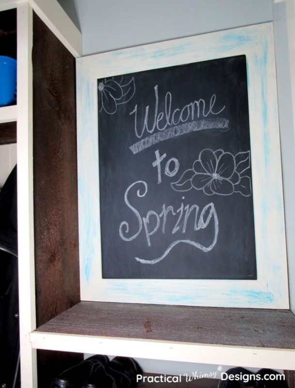 DIY Chalkboard Message Center with chalk message