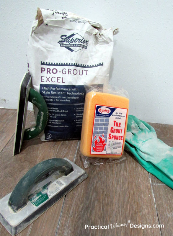 Supplies for grouting tile