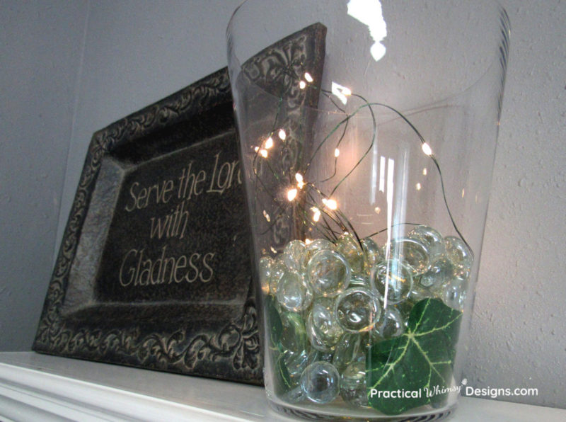 Fairy lights in vase spring decorating ideas