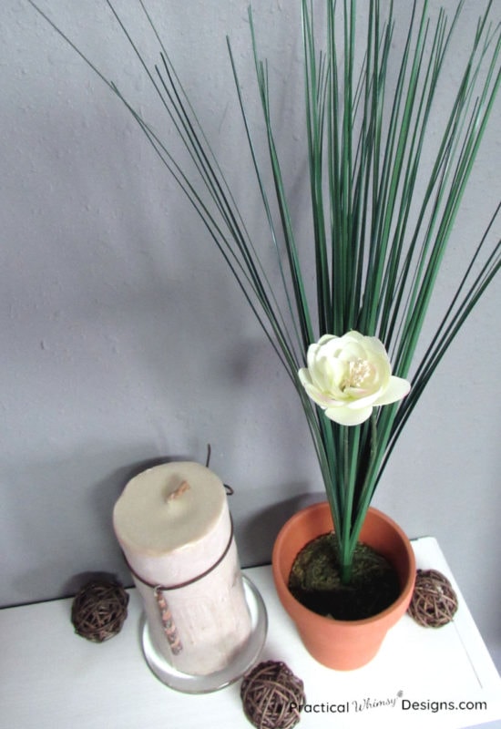 Spring decorating onion grass in pot