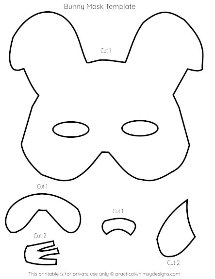 Bunny mask template printable