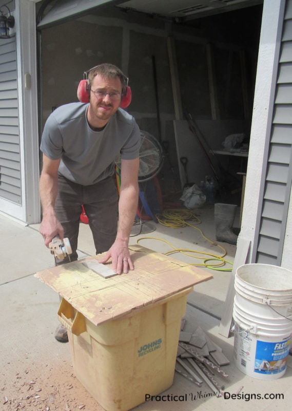 Cutting 45 degree angle on tile