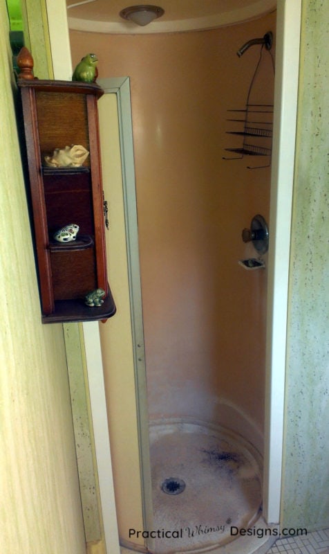 Round Master Bathroom Shower before remodel