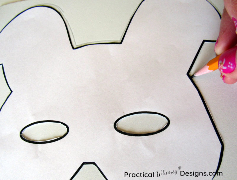 Tracing template onto foam