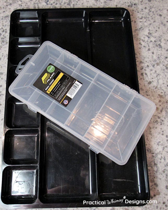 Small plastic container and drawer organizer
