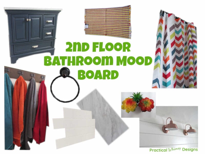 Bathroom mood board example as a tool to help with where to start decorating your home