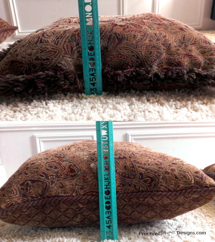 Before and After pillows were restuffed