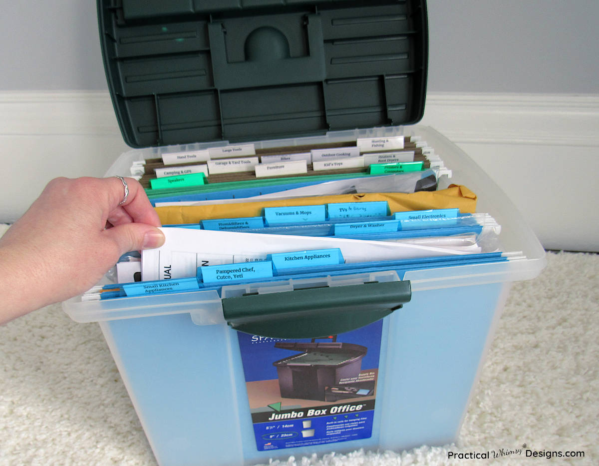 Best way to organize owner's manuals in filing cabinet