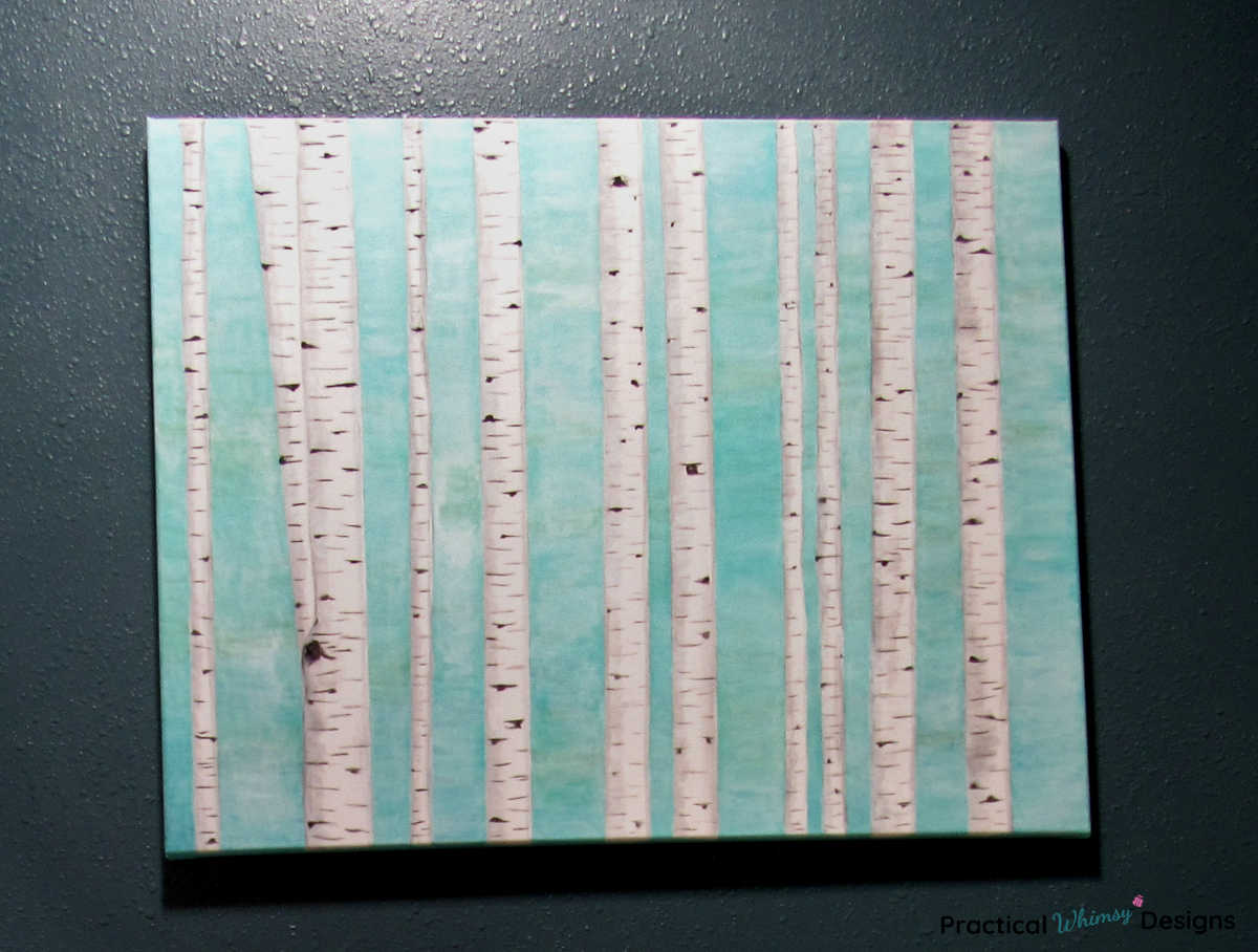 Birch tree painting on canvas