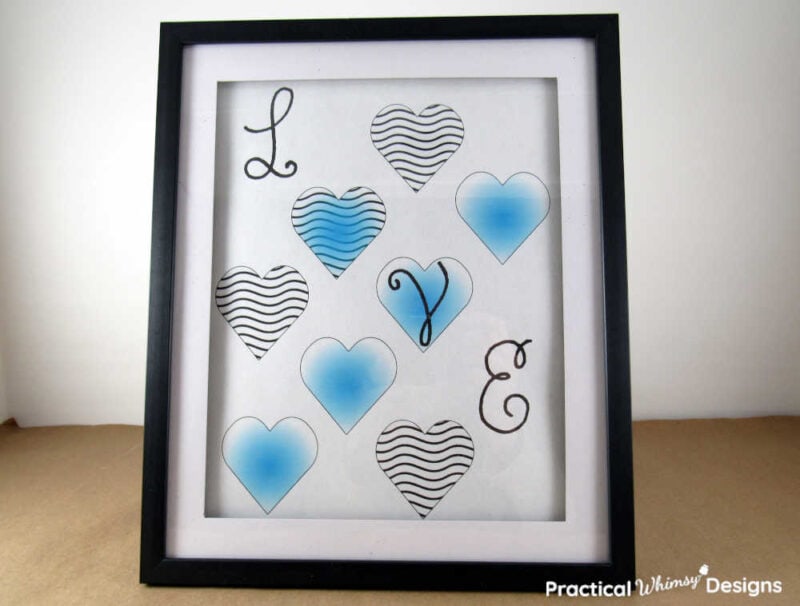 Blue Love Heart Printable for Valentines decor