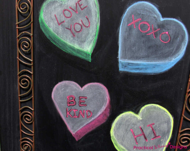 3D Conversation Heart Chalkboard Art