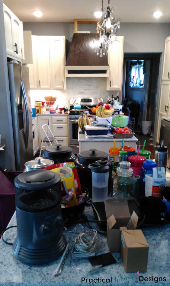Kitchen full of clutter