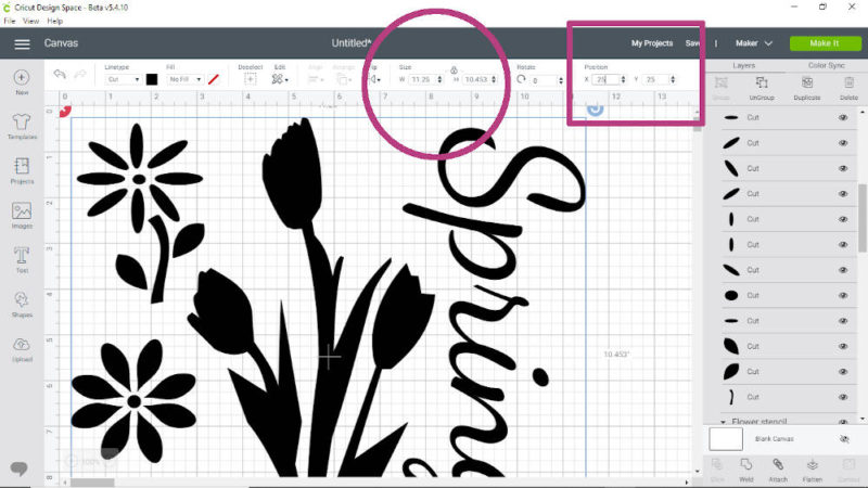 How to resize canvas on cricut design space