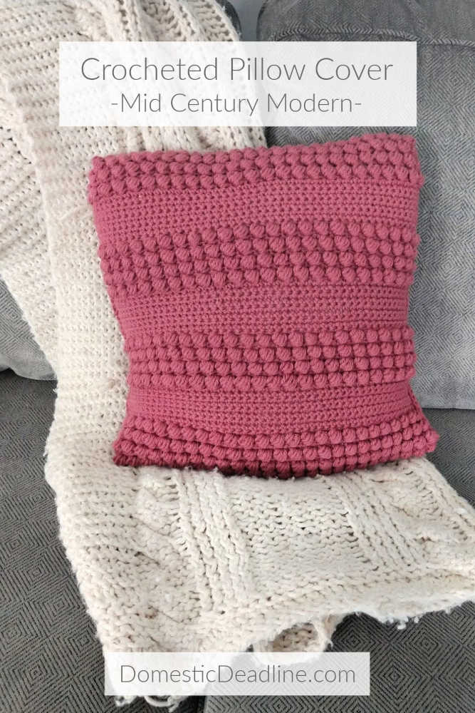 Crocheted pillow on chair