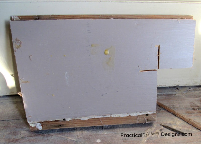 Cutting out  trim piece to fix hole in painted trim