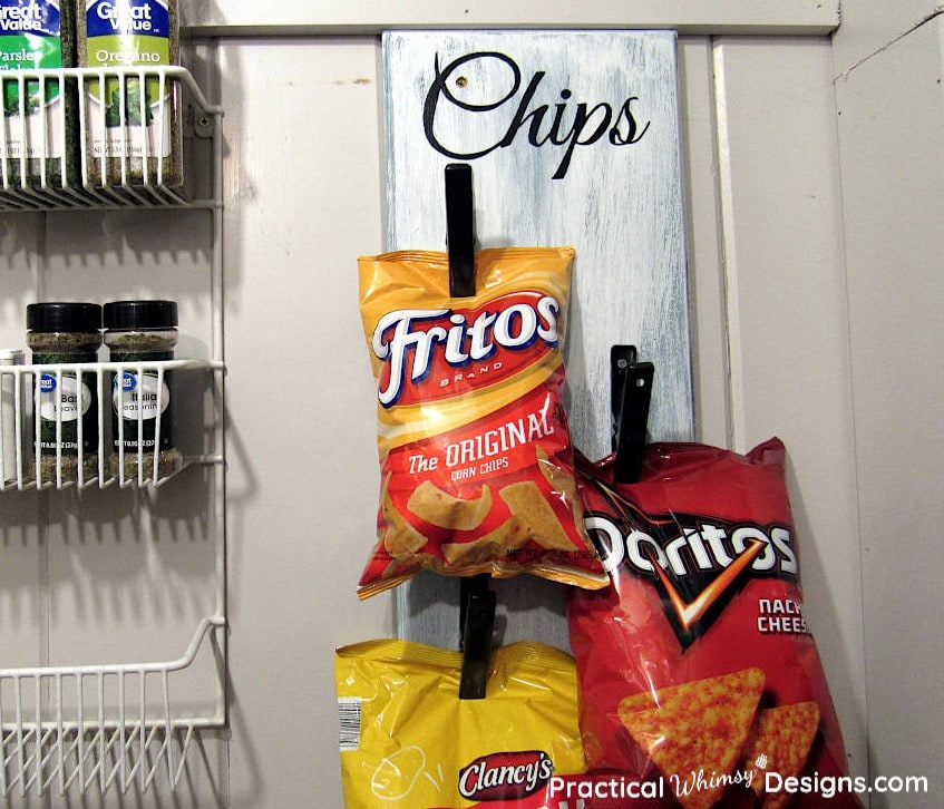 DIY $10 Pantry Chip Rack