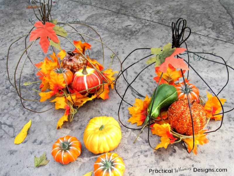DIY Wire Pumpkin decorations for fall