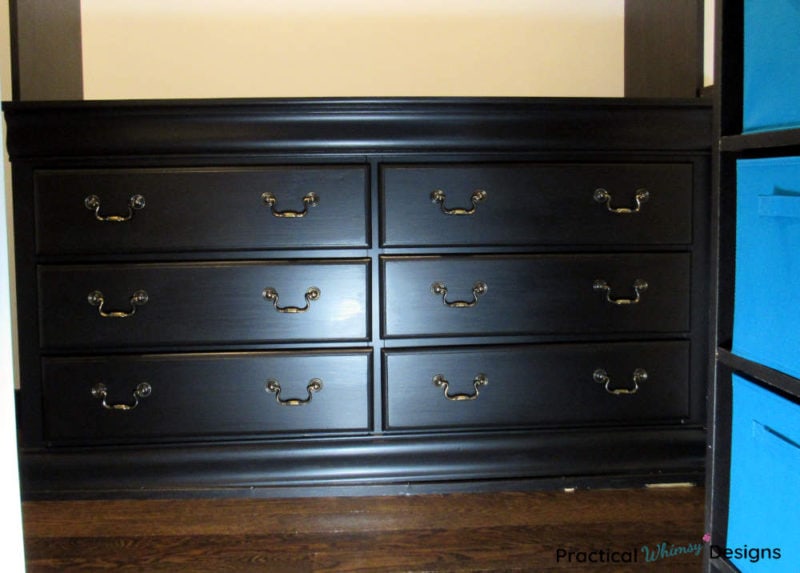 Painted dresser in master closet.