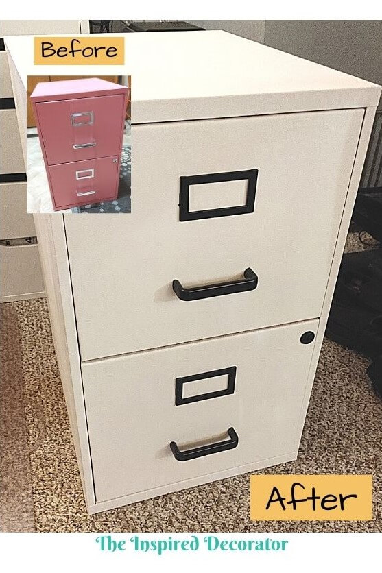Filing cabinet before and after