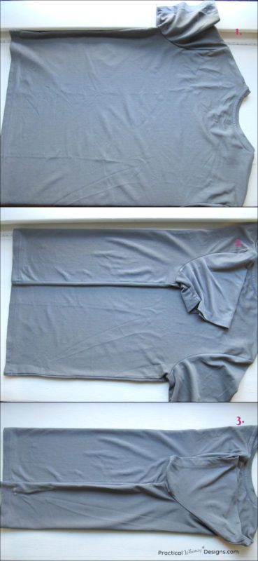 Steps for folding a t-shirt