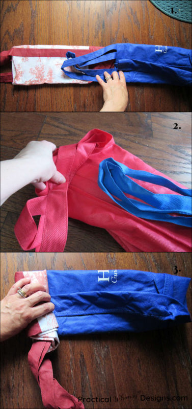 Folding reusable bags