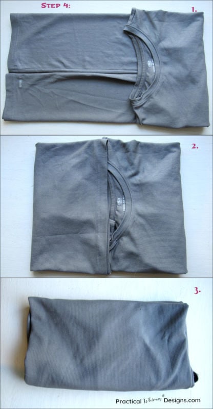 Steps of folding adult t-shirt