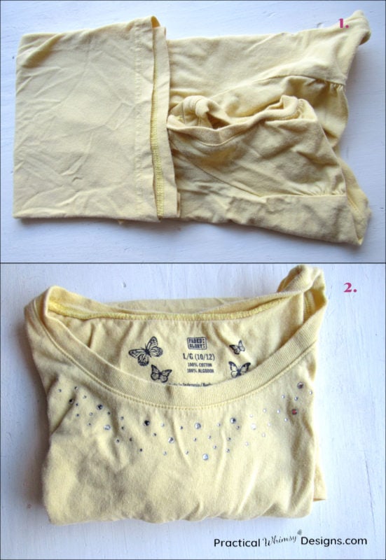 Steps for folding kid's shirt