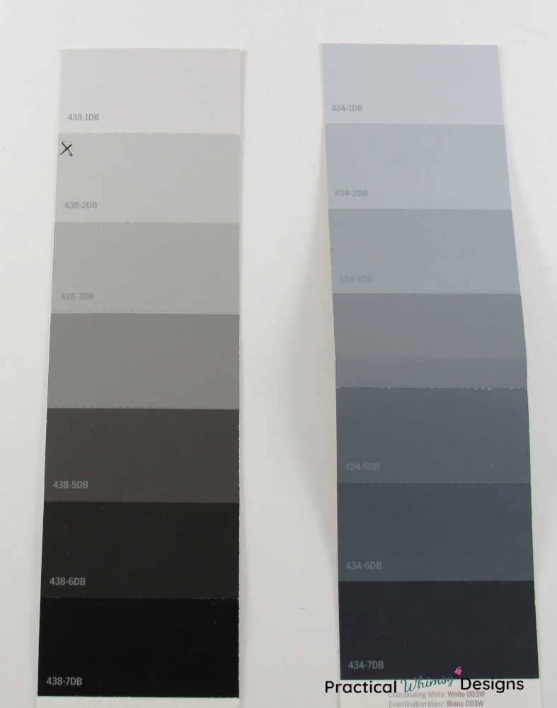 Showing the example of two gray color swatches with different hues. One of the common mistakes when choosing paint colors is choosing the wrong undertone.