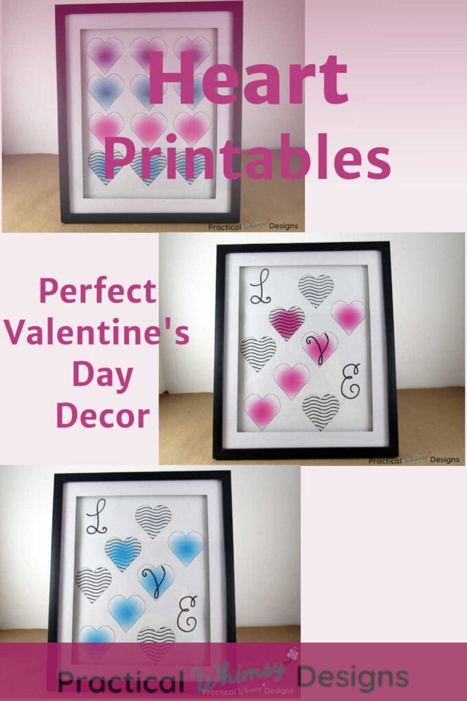 Heart printables perfect for Valentine's decor