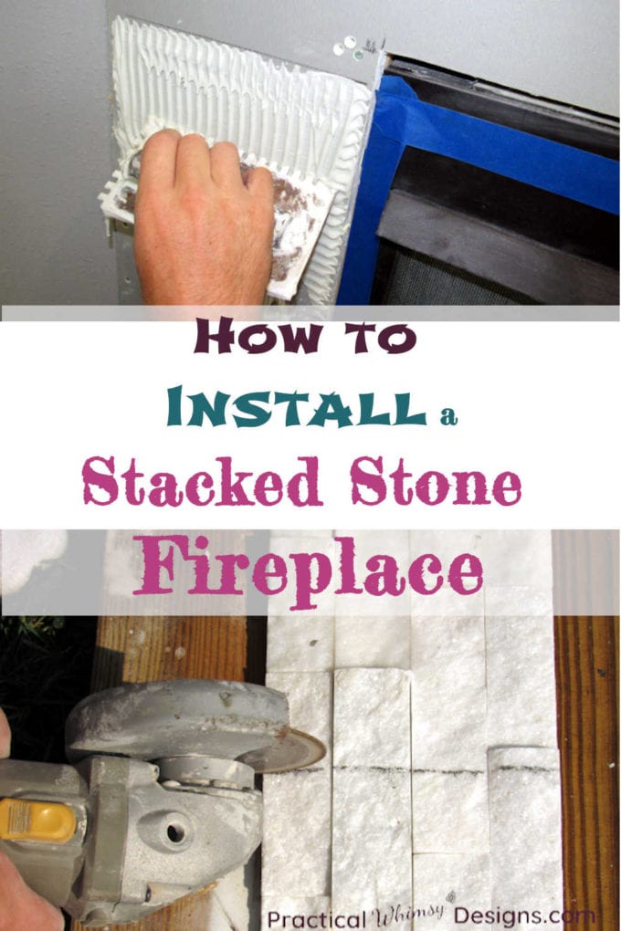 How to install a stacked stone fireplace