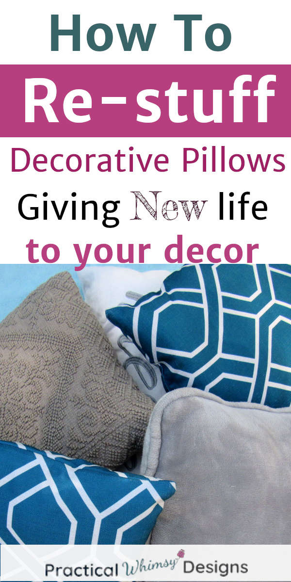 Pile of decorative pillows: How to restuff decorative pillows