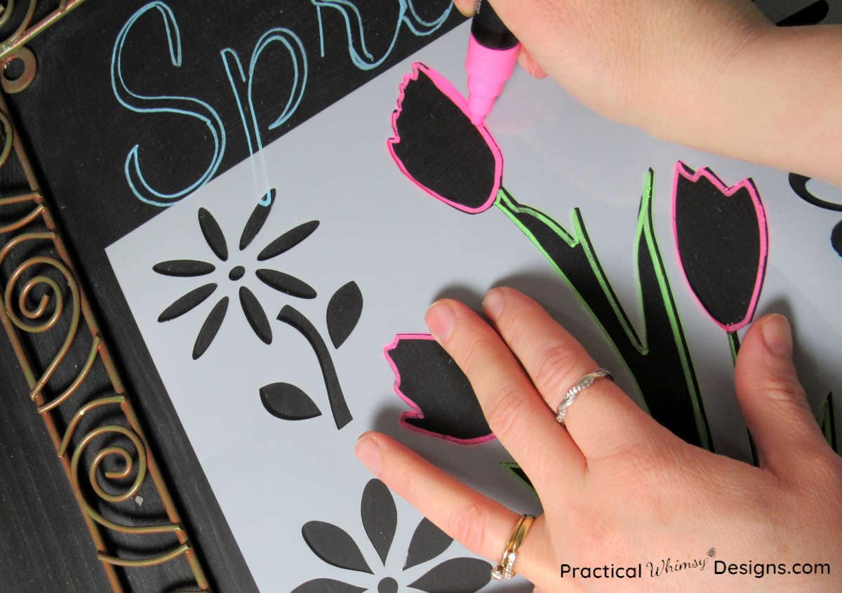 How to Stencil Chalkboards - Practical Whimsy Designs