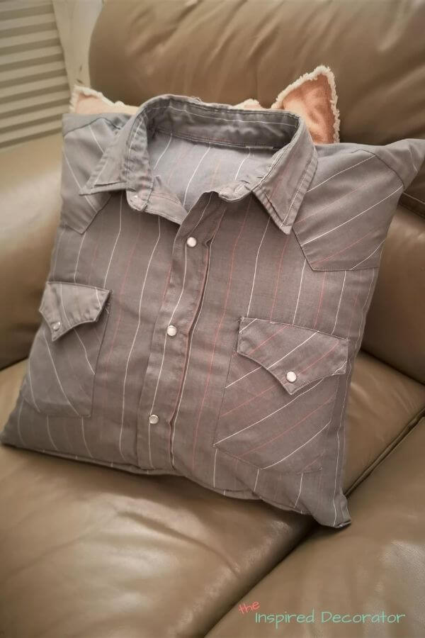 Memory pillow made from a shirt