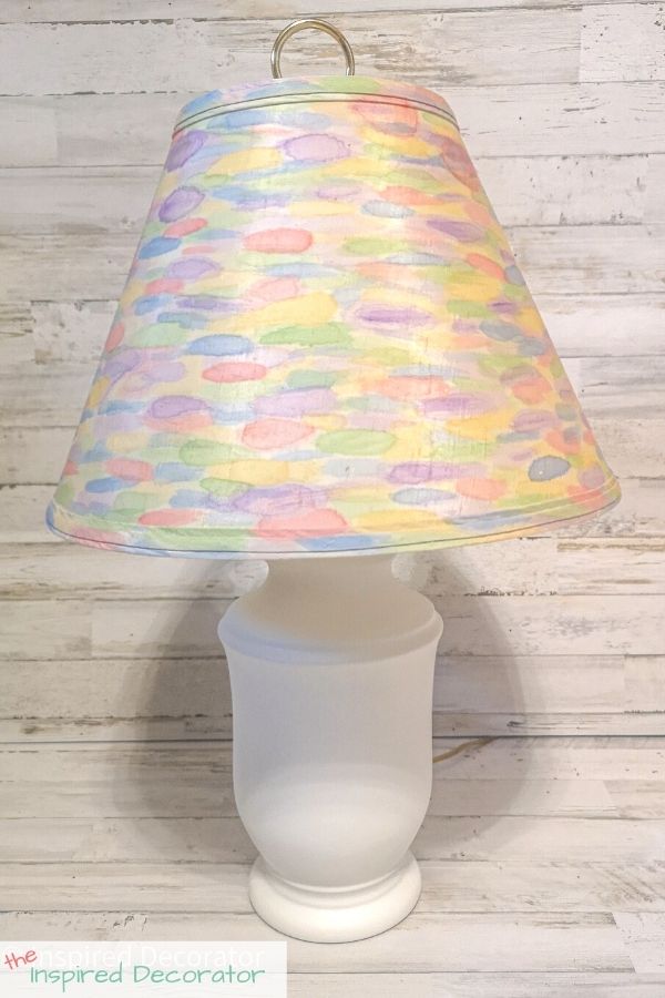 Painted lamp shade makeover