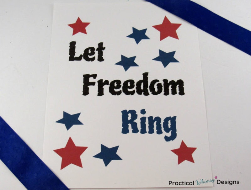 Let freedom ring printable with stars
