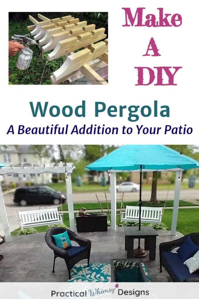 DIY wood pergola as a beautiful addition to your patio.